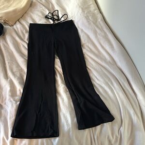 H&M Low Rise Black Bootcut Leggings with waist string